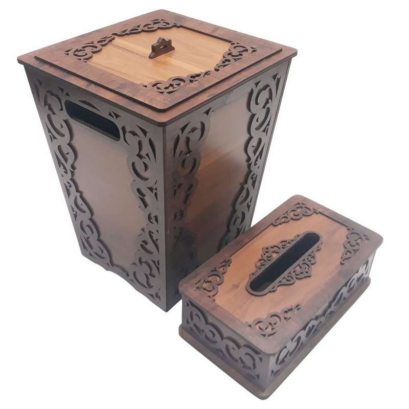 ست سطل و جای دستمال کاغذی کد 034A ست سطل و جای دستمال کاغذی کد 034A