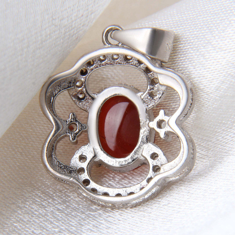 آویز گردنبند نقره زنانه مدل سنگ عقیق کد PKR_247