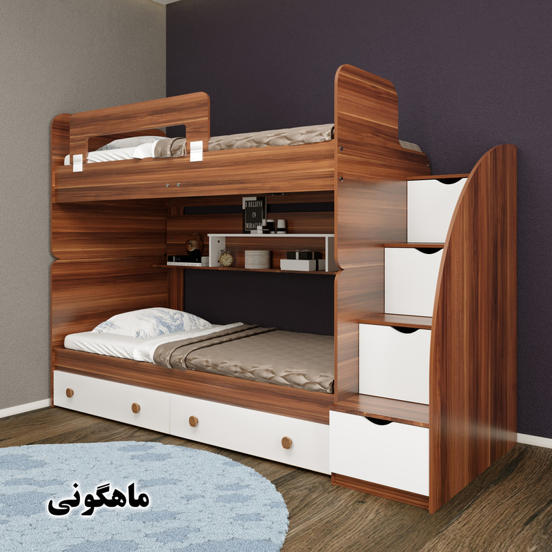 تخت خواب دو طبقه مدل آلفا سایز 90x200 سانتی متر
