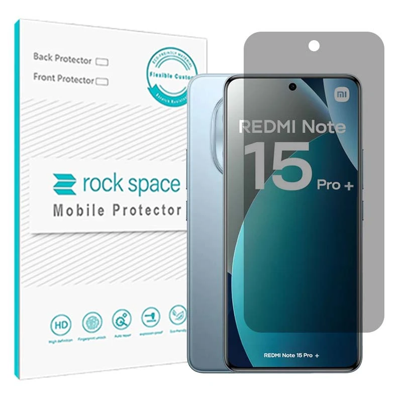 محافظ صفحه نمایش حریم شخصی راک اسپیس مدل هیدروژلی مناسب برای گوشی موبایل شیائومی Redmi Note 15 Pro Plus