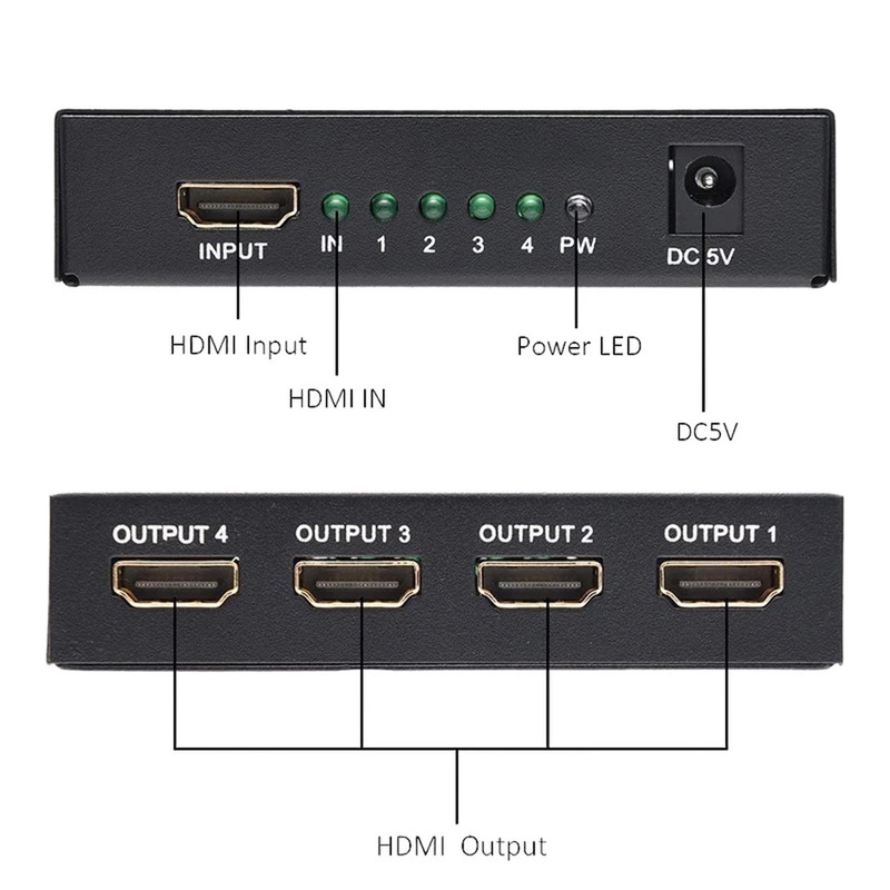 اسپلیتر 1 به 4 HDMI مدل HDTV1.4 4K