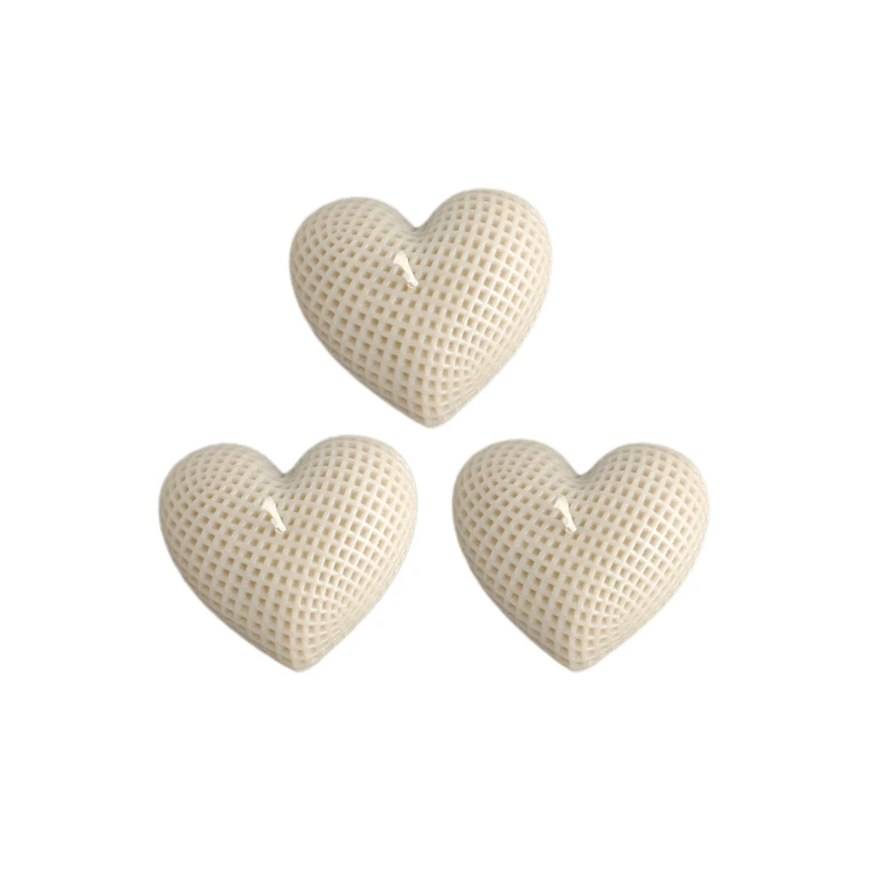 شمع استوانه ای بدون بو مدل قلب PD136 زمان اتمام 21 دقیقه بسته 3 عددی