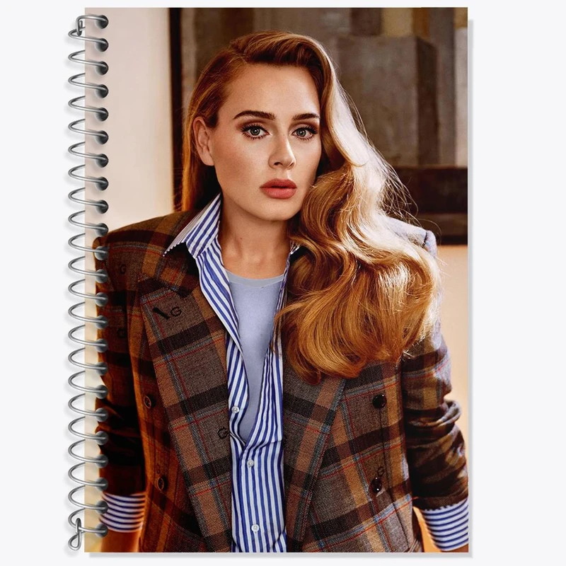 دفتر زبان 50 برگ خندالو مدل دو خط طرح ادل Adele کد 18994