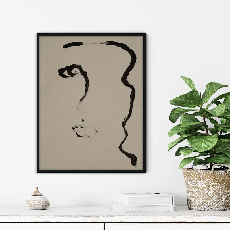 تابلو آتریسا طرح لاین آرت مدرن مدل ATFL38 فریم مشکی