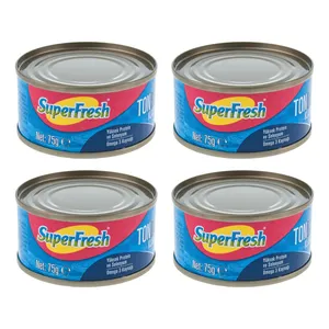 کنسرو ماهی تون در روغن آفتابگردان سوپرفرش - 75 گرم بسته 4 عددی