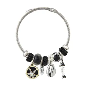 دستبند النگویی زنانه مدل پاندورا طرح تیغ ماهی