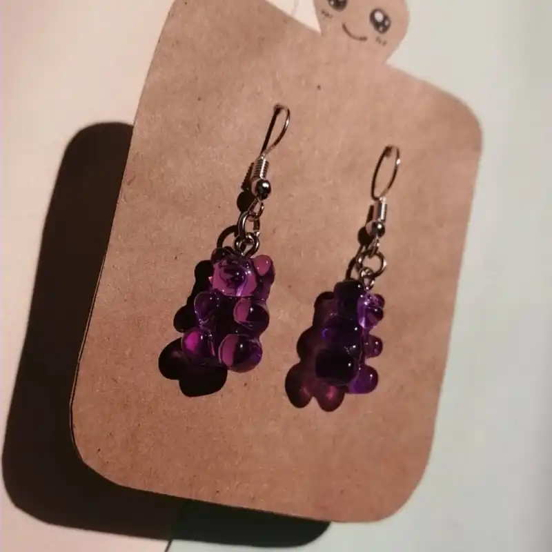 گوشواره زنانه مدل پاستیل خرسی