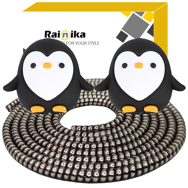 محافظ کابل شارژ و هندزفری رینیکا مدل Penguin Bla KK 03 مجموعه 3 عددی