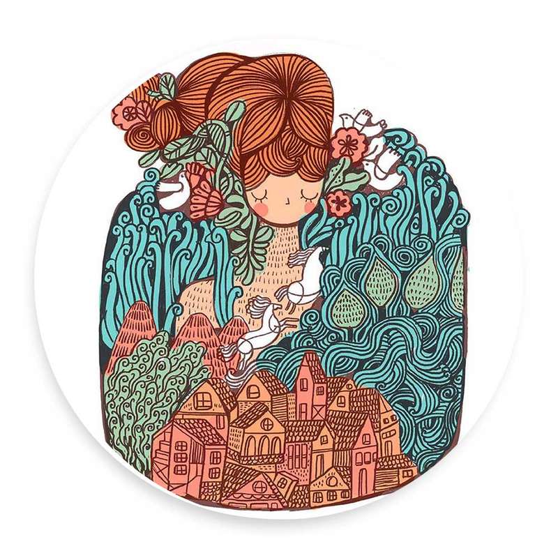 دیوارکوب طرح بانوی جنگل ها مدل wtb234