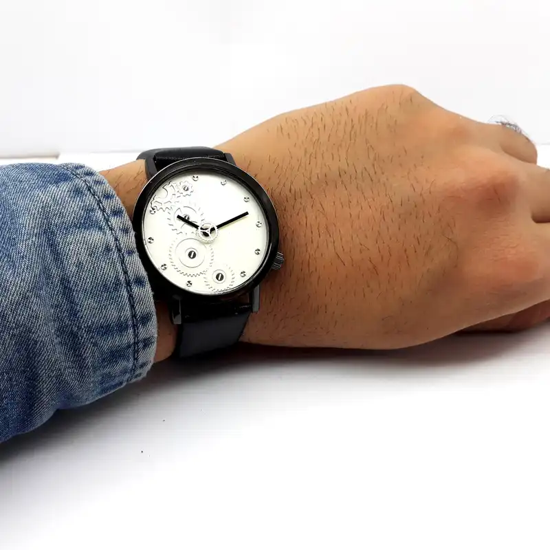 ساعت مچی عقربه ای مدل چرخ دنده کدblk 01