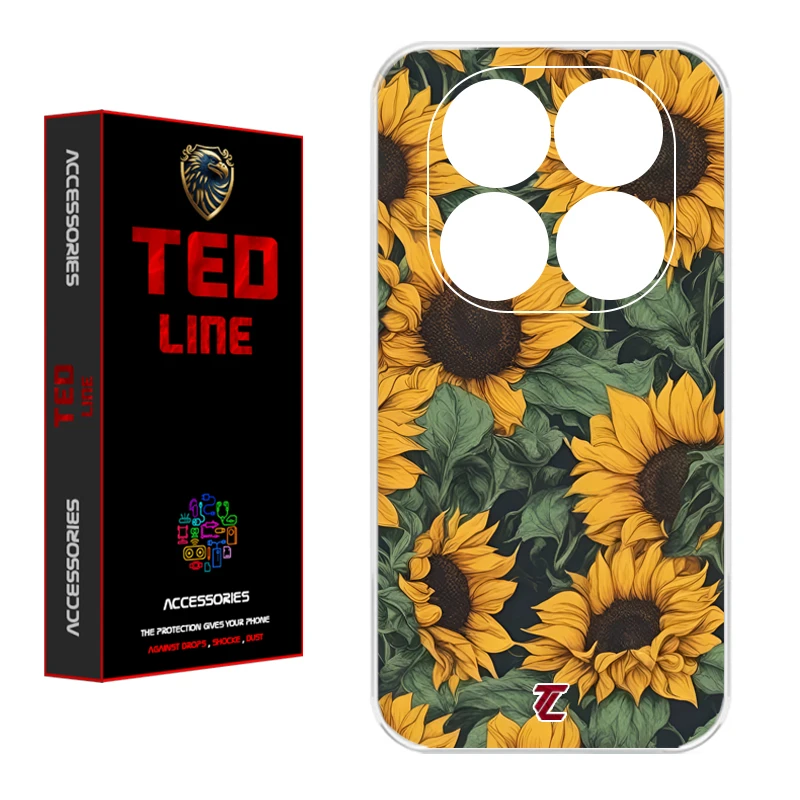 کاور تدلاین طرح گل آفتاب گردان کد 1145 مناسب برای گوشی موبایل شیائومی Redmi Note 14 Pro Plus 5G