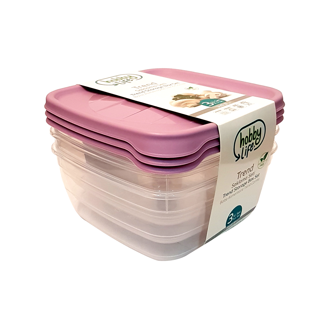 ظرف نگهدارنده هوبی لایف مدل Trend-SQ3x900 بسته 3 عددی