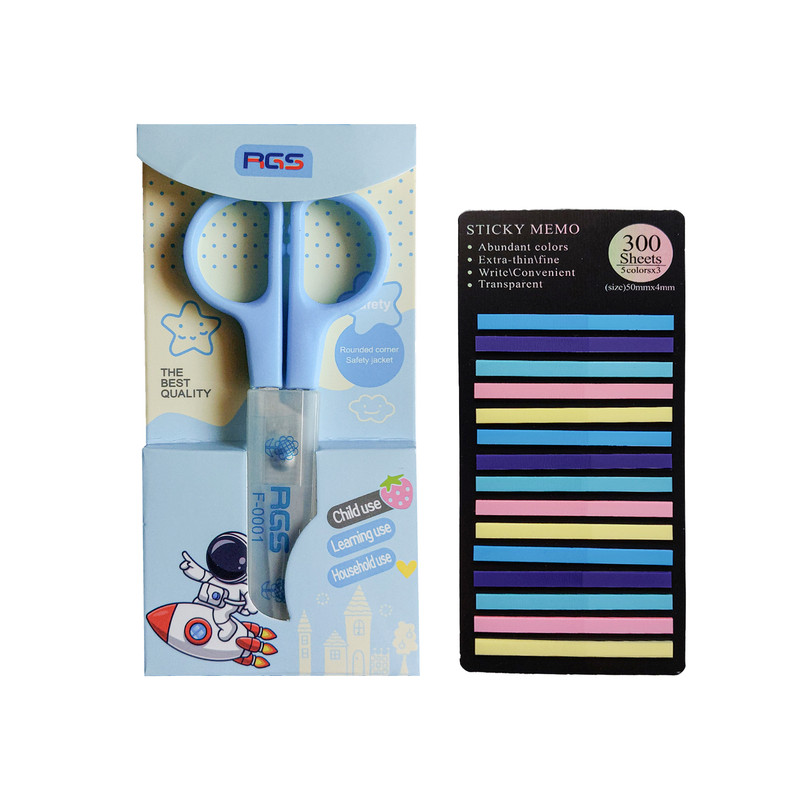 قیچی کاغذ غلاف دار سی جی اس طرح پاستلی به همراه کاغذ یادداشت