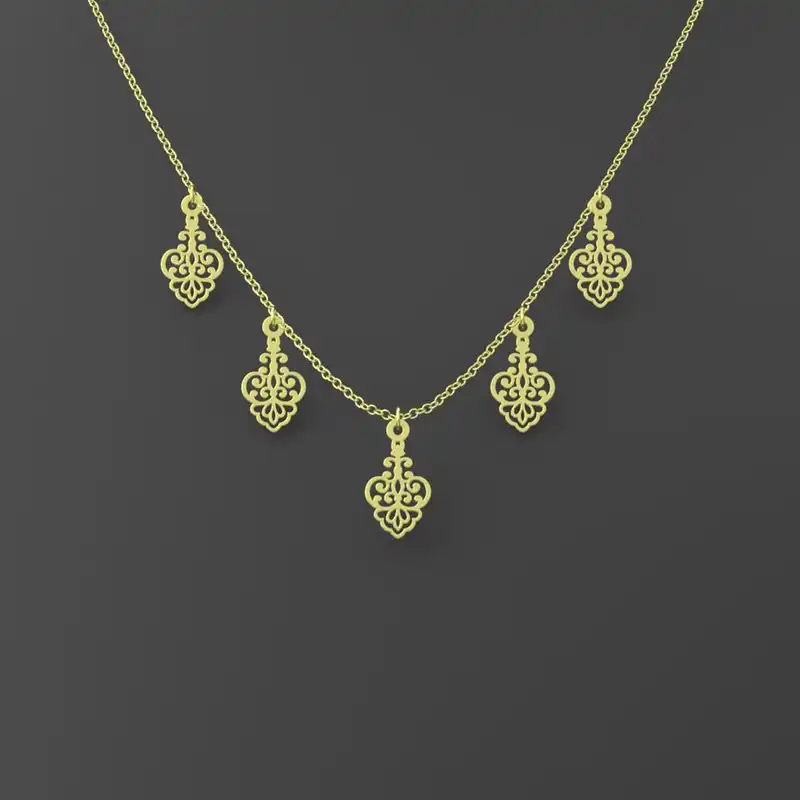 گردنبند طلا 18 عیار زنانه مدوپد مدل اسلیمی کد RNA15271