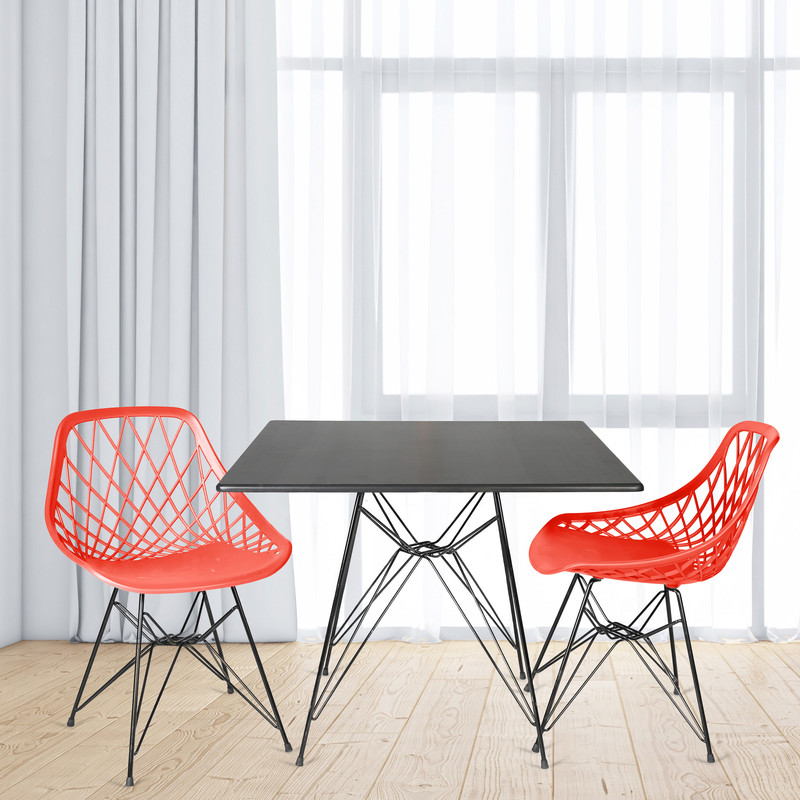 میز و صندلی ناهارخوری دو نفره مدل الماس فایبرگلاس MM