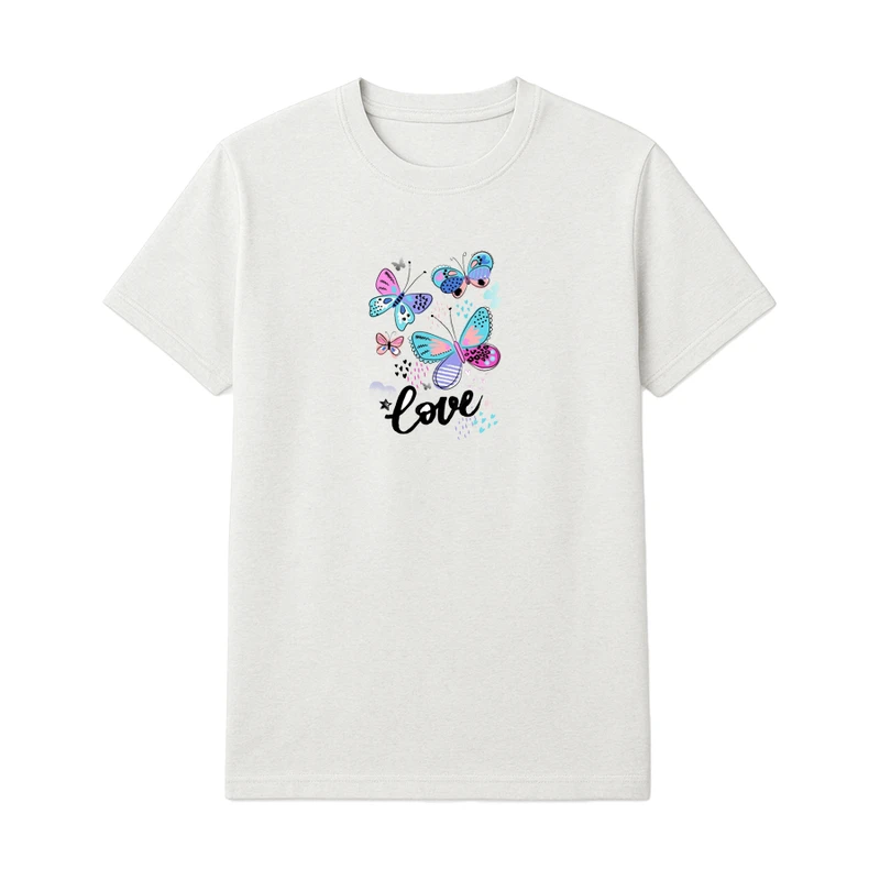 تی‌شرت آستین کوتاه راحتی دخترانه مدل پروانه کد 20