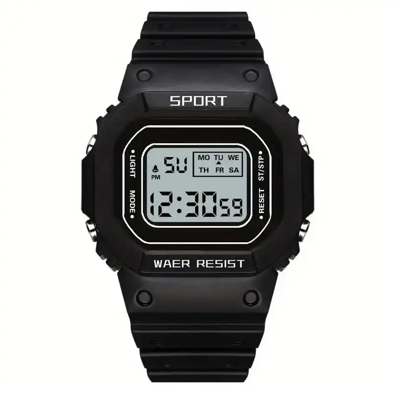 ساعت مچی دیجیتال مدل کرنوگراف بند سیلیکونی کد 1