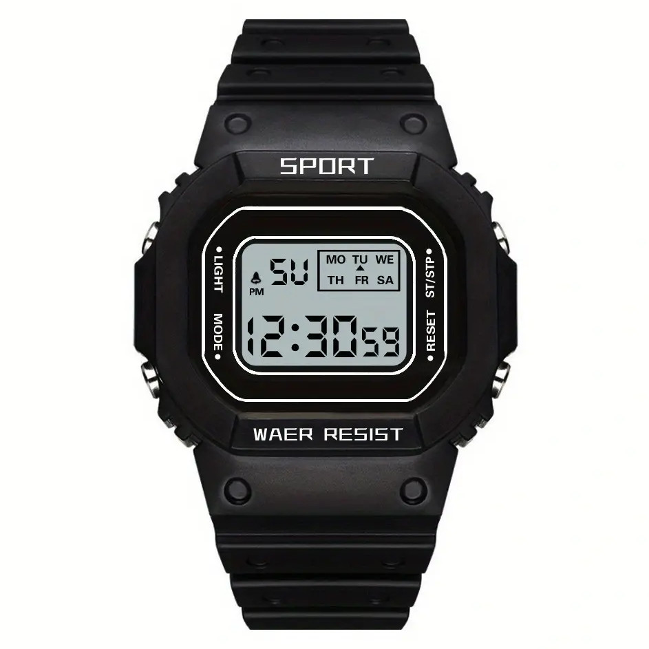 ساعت مچی دیجیتال مدل بند سیلیکونی کرنومتردار کد 1