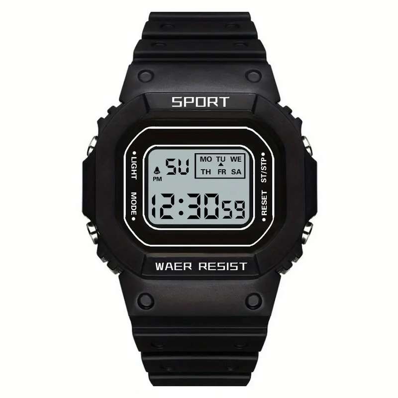 ساعت مچی دیجیتال مدل بند سیلیکونی کرنومتردار کد 1