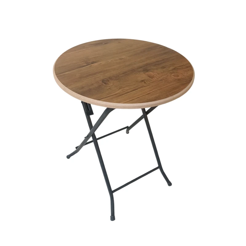 میز سفری تاشو مدل MDF  گرد سایز صفحه 60*60 سانتی متر