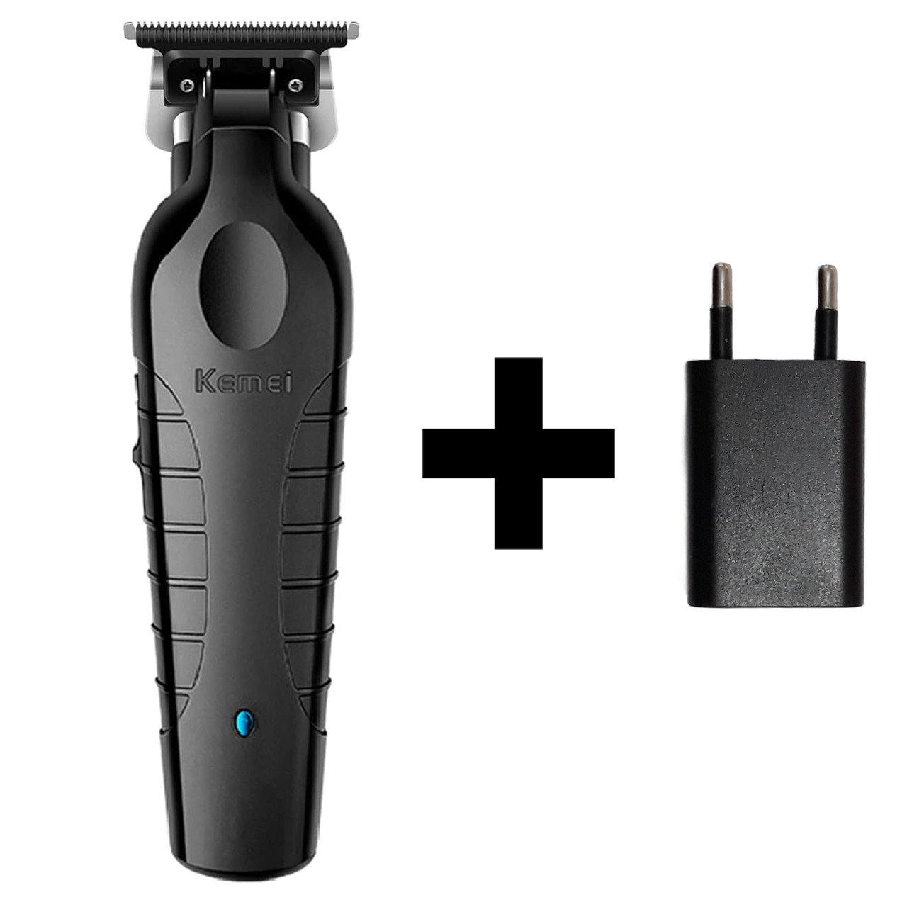 ماشین اصلاح موی صورت کیمی مدل KM-2299+5Vadapter، اصلاح به صورت خط زن،  تکنولوژی اصلاح به صورت برش مستقیم، به همراه آداپتور، برس تمیزکننده، روغن، 3 عدد شانه