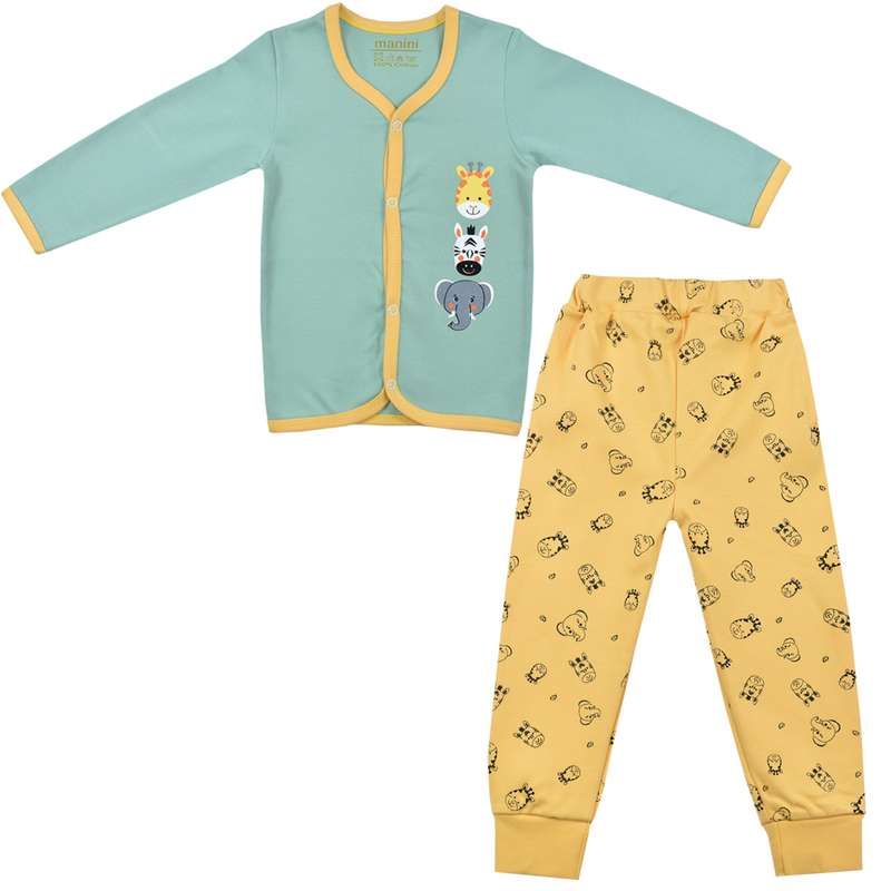 ست شومیز و شلوار نوزادی مانینی مدل زرافه کد 2