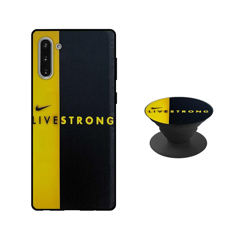 کاور دکین مدل Rikki طرح Live Strong مناسب برای گوشی موبایل سامسونگ Galaxy Note 10 به همراه پایه نگهدارنده