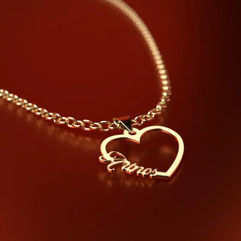 گردنبند طلا 18 عیار زنانه مدوپد مدل اسم آرتنوس artnos کد GBB13014 به همراه باکس گل رز جاویدان