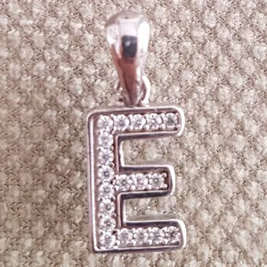 آویز گردنبند نقره زنانه مدل حرف E کد pp66