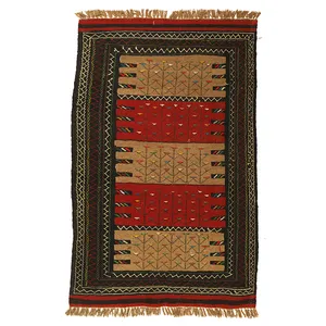 گلیم دستبافت دو متری طرح سفره کردی کد 1408193