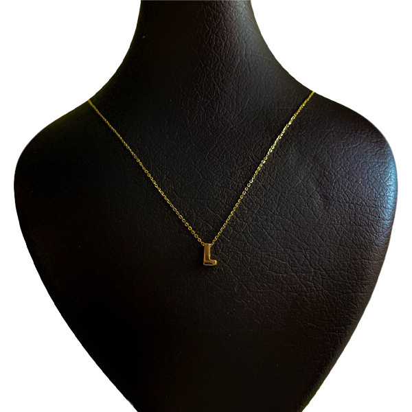 گردنبند طلا 18 عیار زنانه گنجینه هنر خوش نشین مدل سه بعدی طرح L