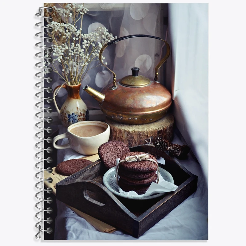 دفتر زبان 50 برگ خندالو مدل سه خط طرح کوکی و چایی کد F2523