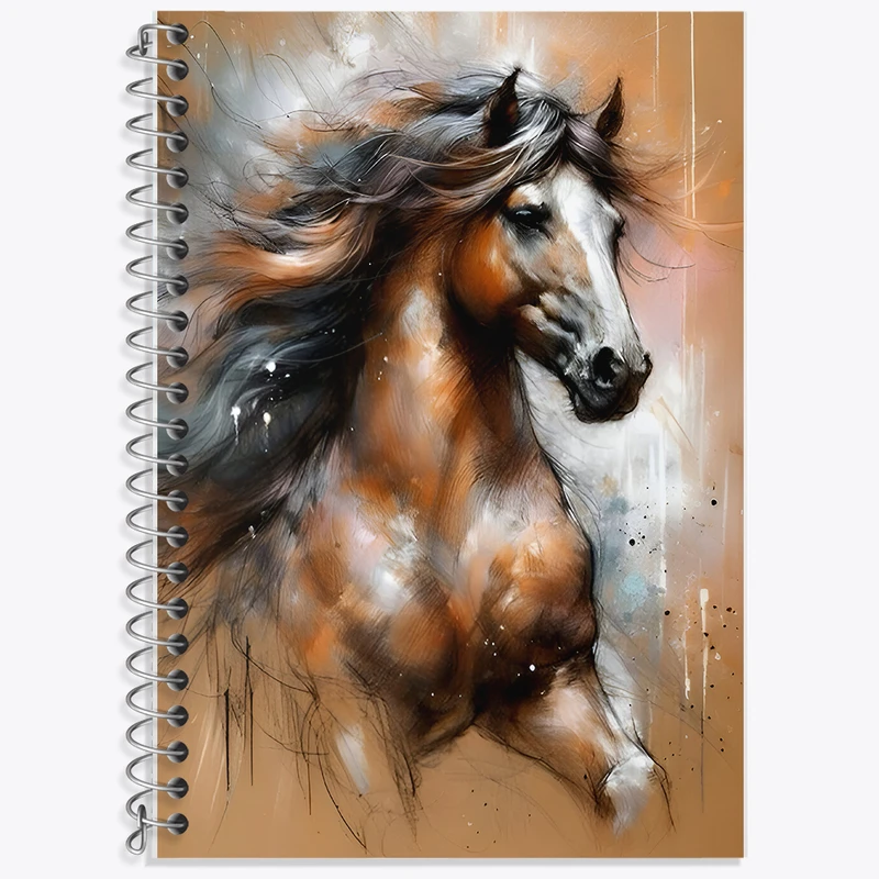 دفتر زبان 50 برگ خندالو مدل دو خط طرح اسب کد F7897