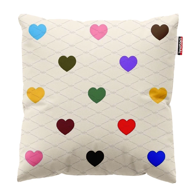 کوسن پاد آفرین طرح قلب رنگی سایز 30*30 سانتی متر کد 1119