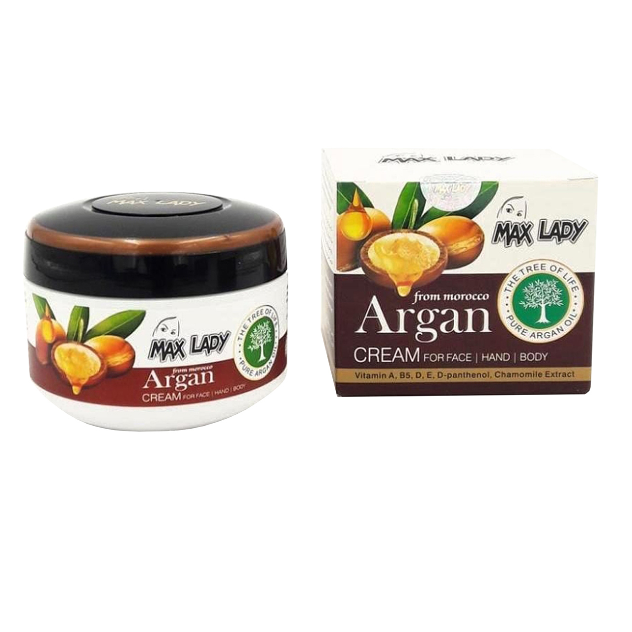 کرم مرطوب کننده مکس لیدی مدل Argan حجم 200 میلی لیتر