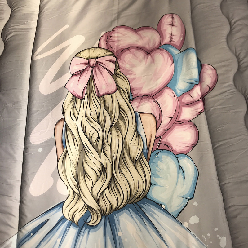 سرویس خواب دختر مدل قلب  کد 006 یک نفره 5 تکه