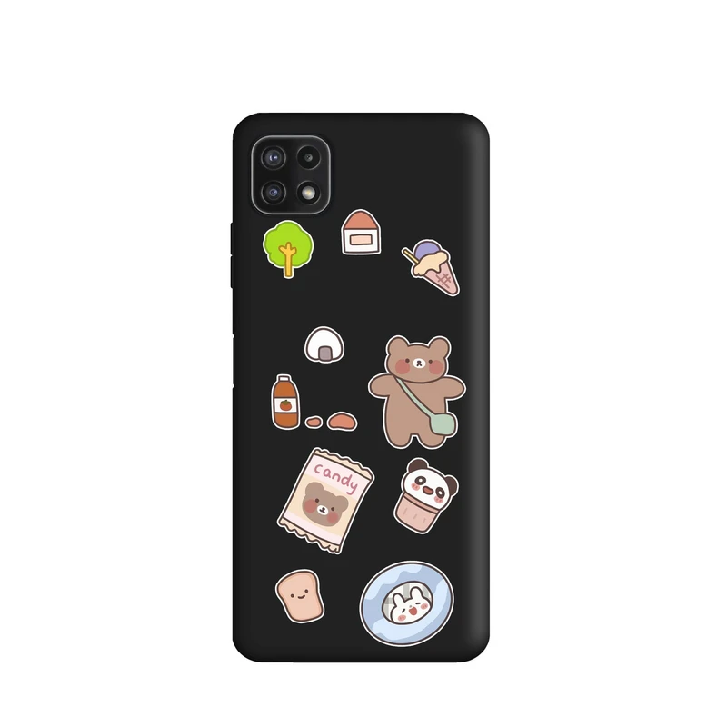 کاور طرح خرس شکلاتی کد m649 مناسب برای گوشی موبایل سامسونگ Galaxy A22 5G