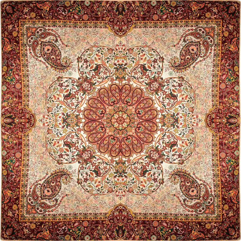 رومیزی ترمه نگین خاتم یزد طرح افشاری کد LMZR