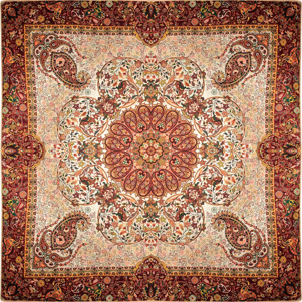رومیزی ترمه نگین خاتم یزد طرح افشاری کد LMZR