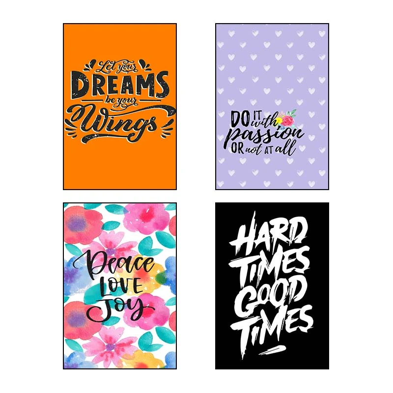 تابلو شاسي کارنيکا طرح انگیزشی Quote کد 37635 مجموعه 4 عددی