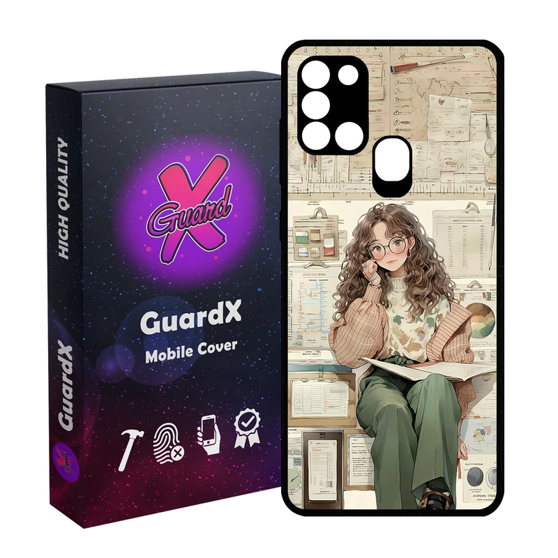 کاور گارد ایکس طرح دخترانه مدل  Glass10718 مناسب برای گوشی موبایل سامسونگ Galaxy A21s