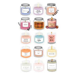 برچسب مدل شمع های لیوانی مجموعه 15 عددی