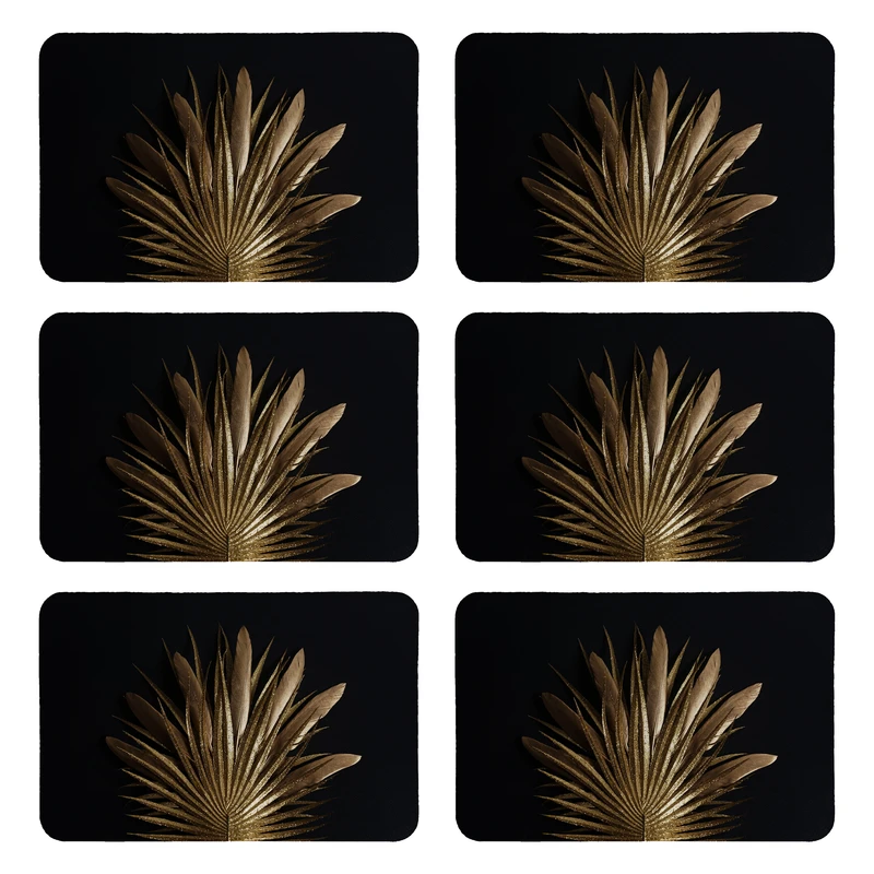 زیربشقابی طرح برگ کد 8934 بسته 6 عددی 