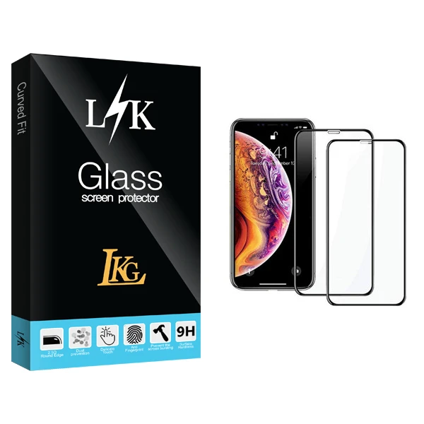 محافظ صفحه نمایش ال کا جی مدل LK Glass مناسب برای گوشی موبایل اپل iPhone X/XS بسته 2 عددی