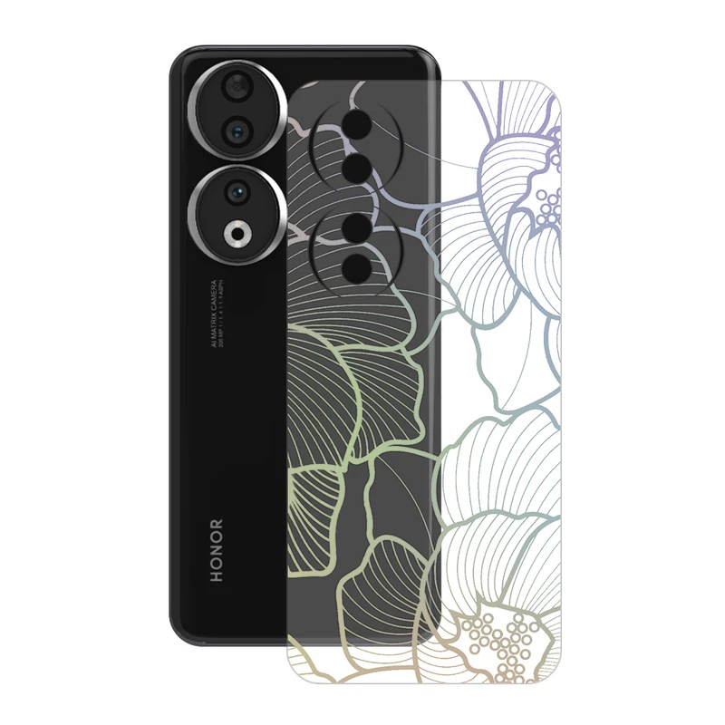 برچسب پوششی ریمکس مدل Clea طرح گل مناسب برای گوشی موبایل آنر 90