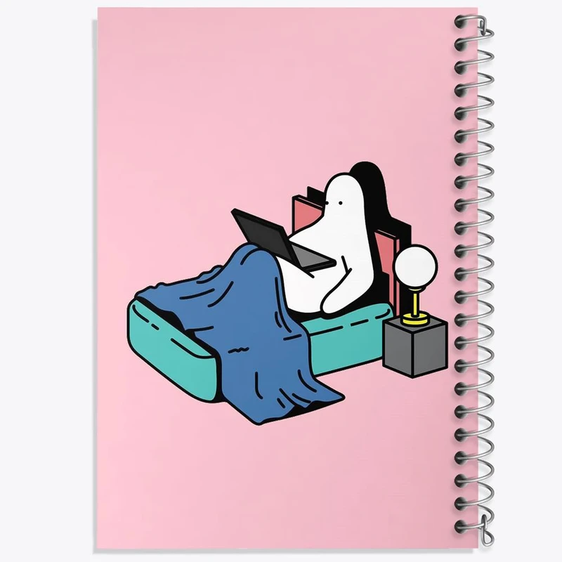 دفتر شطرنجی 50 برگ خندالو طرح تنبل خسته کد 29429