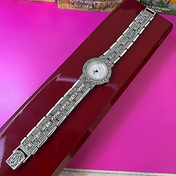 ساعت مچی عقربه ای نقره زنانه اچ اف مدل glsr-1219