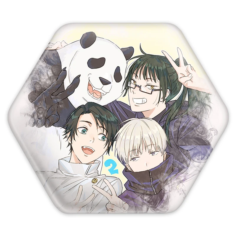 پیکسل خندالو طرح پاندا و ماکی و اینوماکی و ویوتا انیمه جوجوتسو کایزن مدل شش ضلعی کد 11110