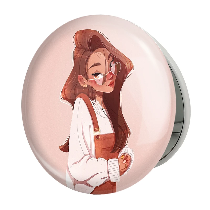 آینه جیبی خندالو طرح دخترانه مدل تاشو کد 25628 