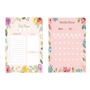 کاغذ یادداشت مدل پلنر روزانه و ماهانه طرح گل مجموعه 2 عددی